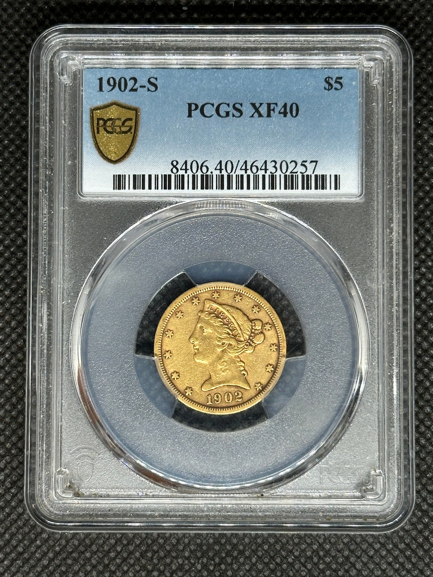 1902-S $5.00 Gold Liberty Half Eagle PCGS XF40