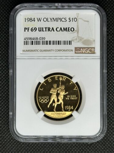 1984 W $10 Proof Gold Los Angeles XXIII Olympiad NGC PF69 Ultra Cameo