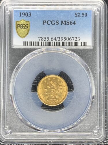 1903 $2.50 Gold Liberty Head Quarter Gold Eagle PCGS MS64